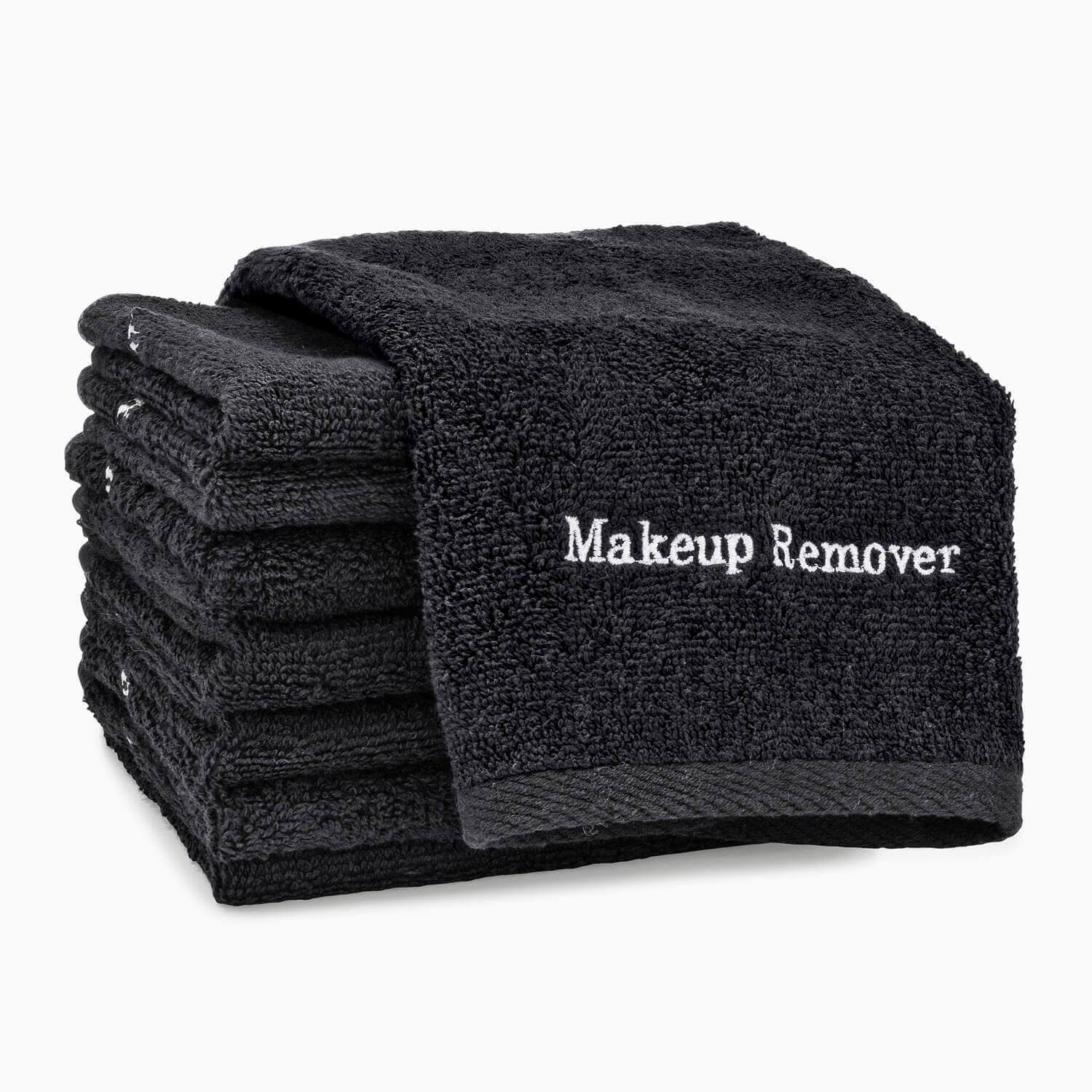 Registry Embroidered Makeup Remover Wash Cloth, 13 x 13, Black, Washcloths, Towels, Bed and Bath Linens, Open Catalog