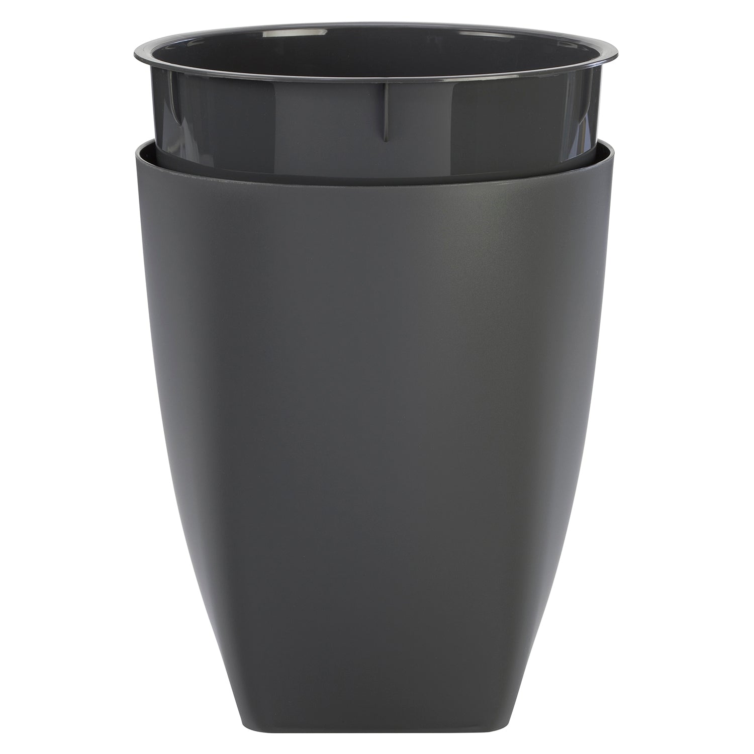 Ambrosia by Mike + Ally Scalloped Wastebasket & Liner 8.75x7x11.25 - agate/ Black Diamond